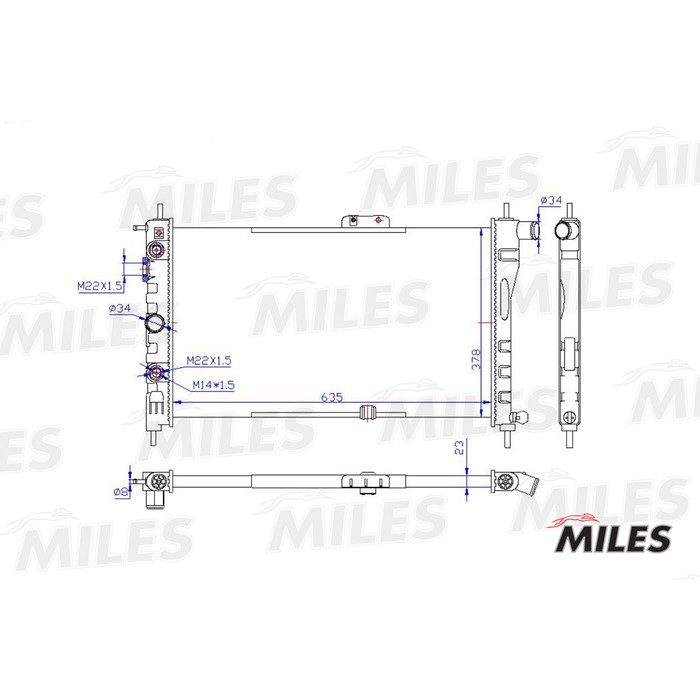Радиатор охлаждения двигателя MILES ACRM000