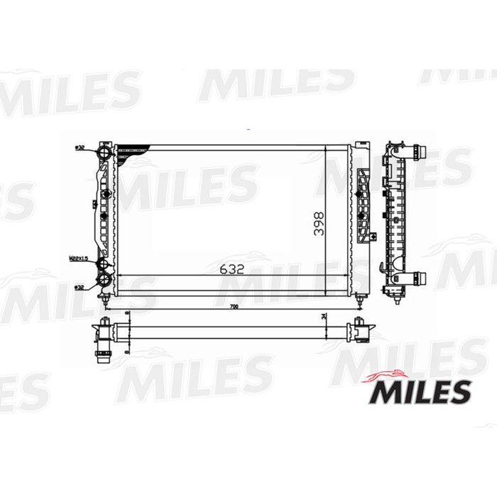 Радиатор охлаждения двигателя MILES ACRM056