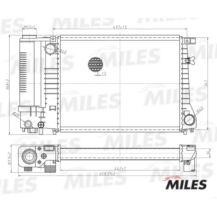 Радиатор охлаждения двигателя MILES ACRM126