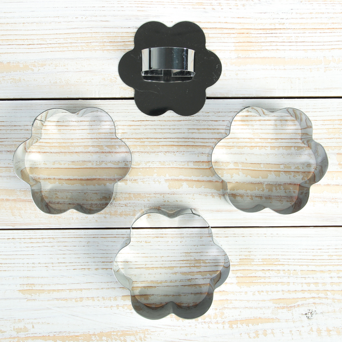 Набор форм для выкладки "Цветок", 3 шт, с прессом 8х4 см