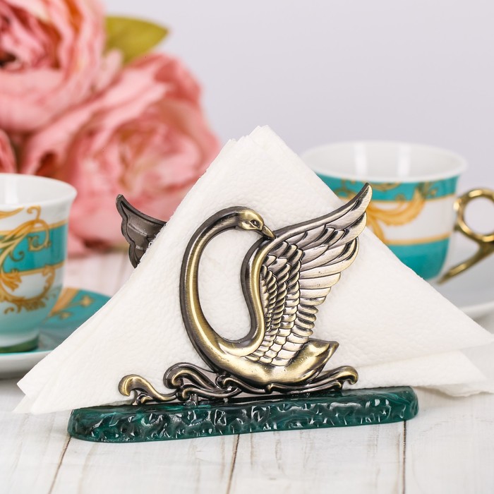 Салфетница "Красивое застолье", лебедь, 8,9 х 7,1 см