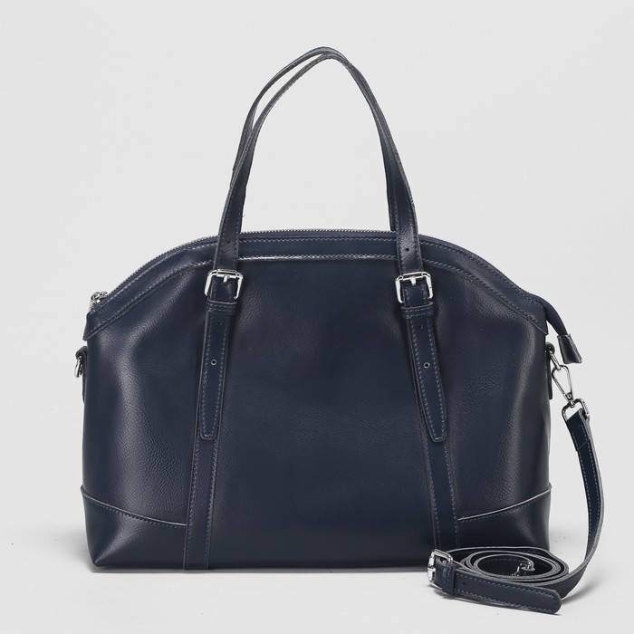 Сумка женская, отдел с перегородкой на молнии, длинный ремень, цвет синий