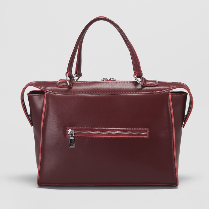 Сумка женская, отдел с перегородкой на молнии, наружный карман, длинный ремень, цвет бордовый