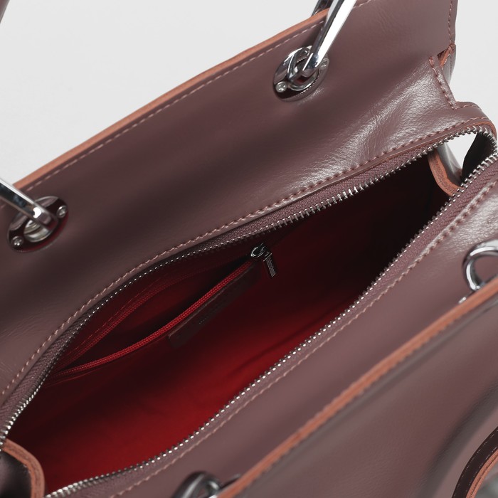 Сумка женская, отдел на молнии, длинный ремень, цвет пудровый