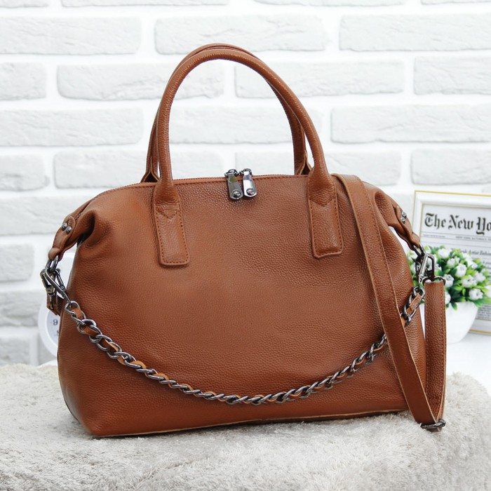 Сумка женская, отдел с перегородкой на молнии, наружный карман, длинный ремень, цвет рыжий