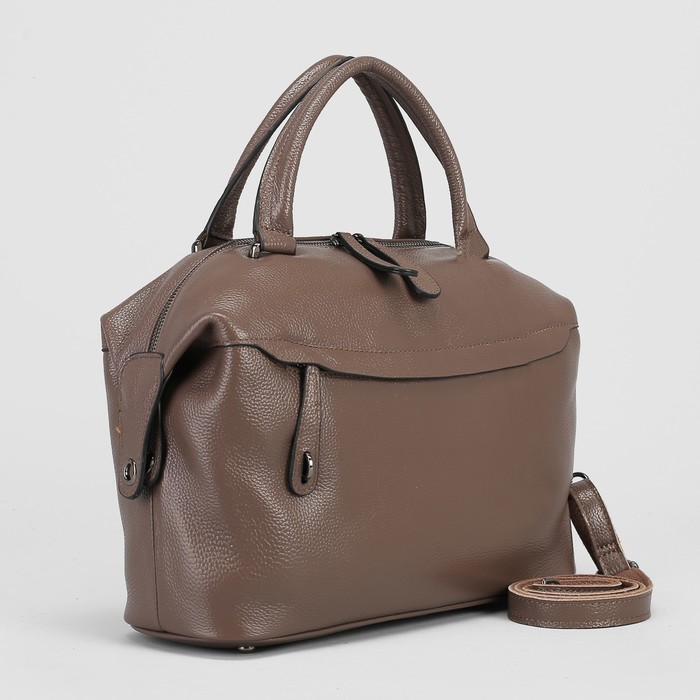 Сумка женская, отдел на молнии, 2 наружных кармана, длинный ремень, цвет хаки