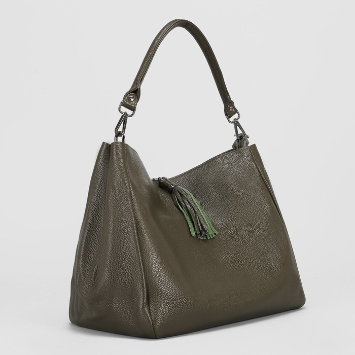 Сумка женская на молнии, 1 отдел, наружный карман, цвет зелёный