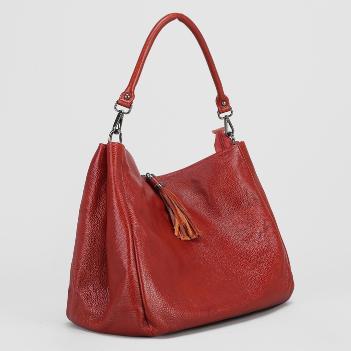 Сумка женская на молнии, 1 отдел, наружный карман, цвет красный