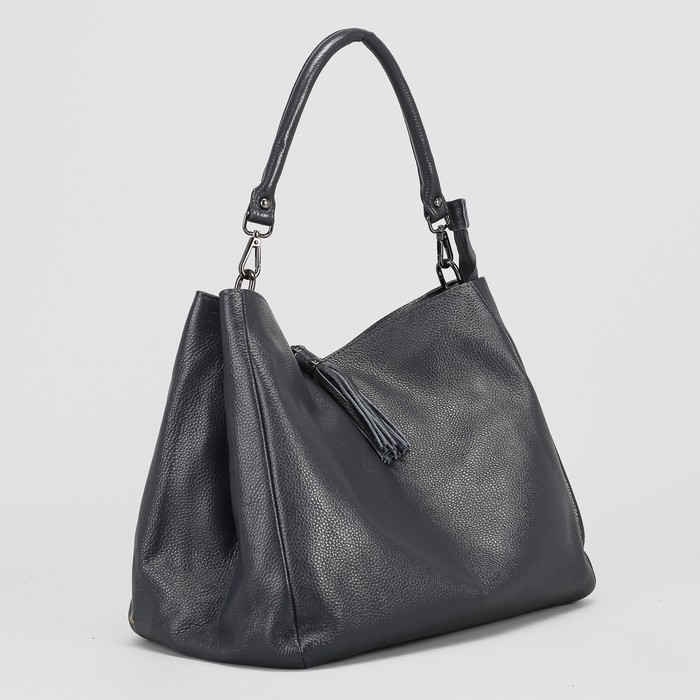 Сумка женская на молнии, 1 отдел, наружный карман, цвет тёмно-синий