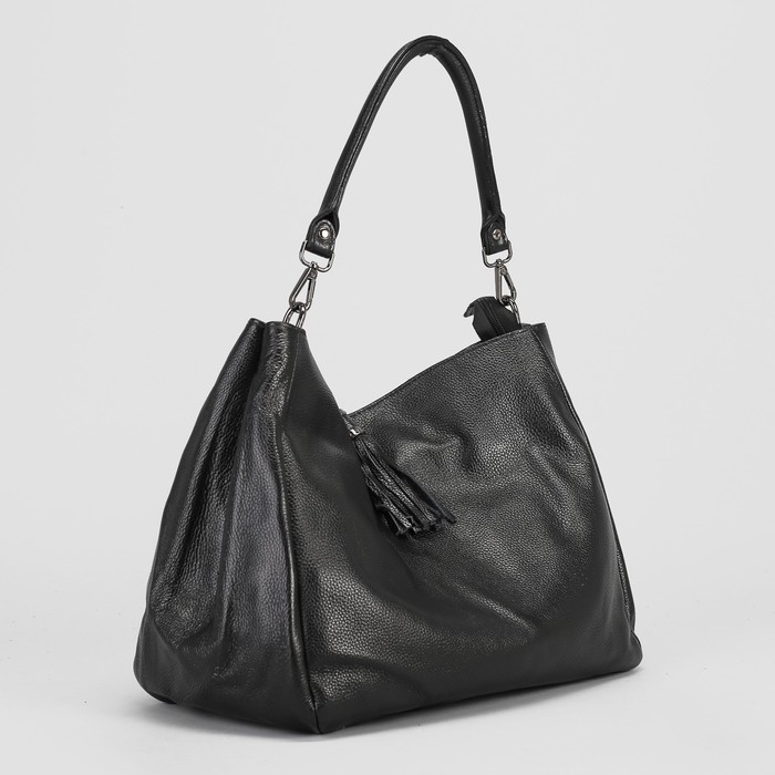 Сумка женская на молнии, 1 отдел, наружный карман, цвет чёрный