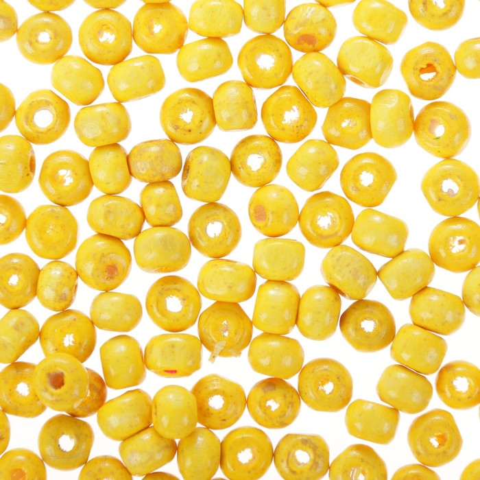 Набор бусин для творчества дерево "Жёлтый" 50 гр 0,5х0,6 см