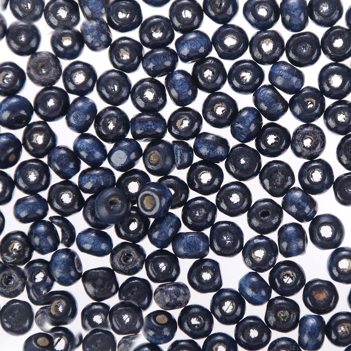 Набор бусин для творчества дерево "Тёмно-синий" 50 гр 0,5х0,6 см