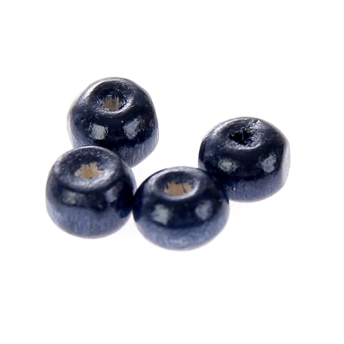 Набор бусин для творчества дерево "Тёмно-синий" 50 гр 0,5х0,6 см