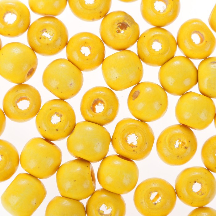 Набор бусин для творчества дерево "Жёлтый" 50 гр 1х0,9 см