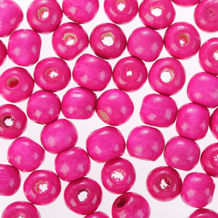 Набор бусин для творчества дерево "Розовый" 50 гр 1х0,9 см