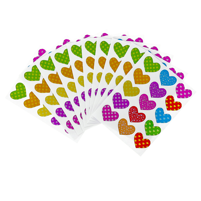 Наклейка бумага "Сердечки большие" (набор 10 шт) 12,5х9,5 см