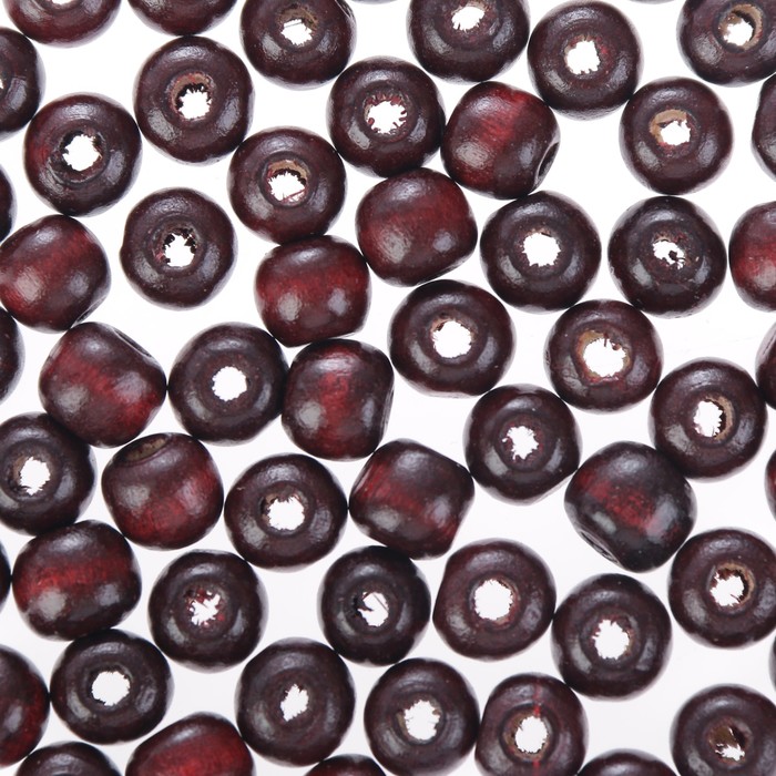 Набор бусин для творчества дерево "Бордовый" 50 гр 1х0,9 см