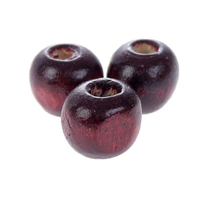 Набор бусин для творчества дерево "Бордовый" 50 гр 1х0,9 см