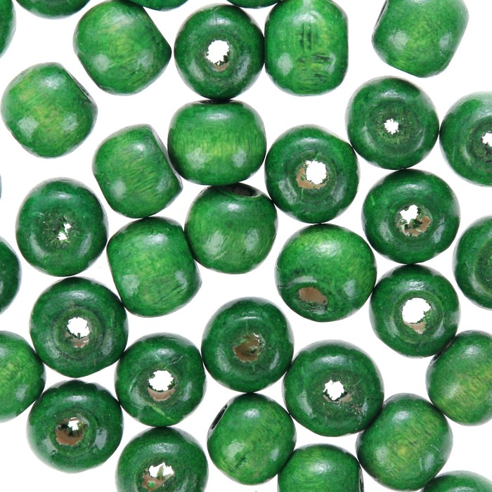 Набор бусин для творчества дерево "Зелёный" 50 гр 1х0,9 см