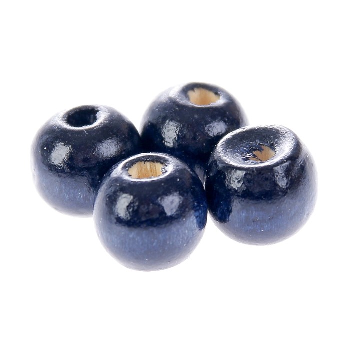 Набор бусин для творчества дерево "Тёмно-синий" 50 гр 1х0,9 см