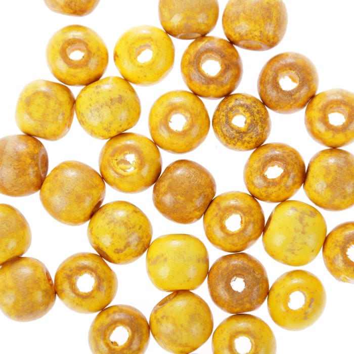 Набор бусин для творчества дерево "Жёлтый" 50 гр 1,4х1,5 см