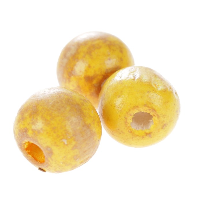 Набор бусин для творчества дерево "Жёлтый" 50 гр 1,4х1,5 см