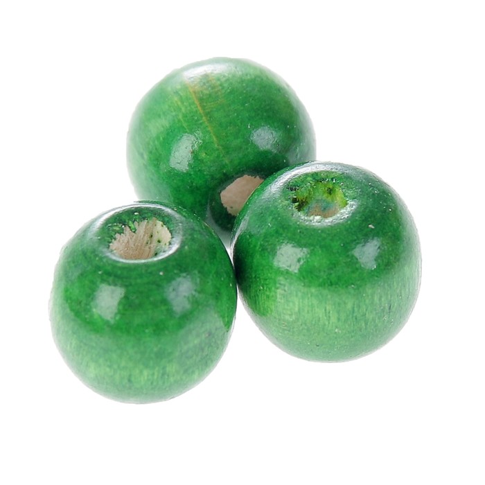 Набор бусин для творчества дерево "Зелёный" 50 гр 1,4х1,5 см