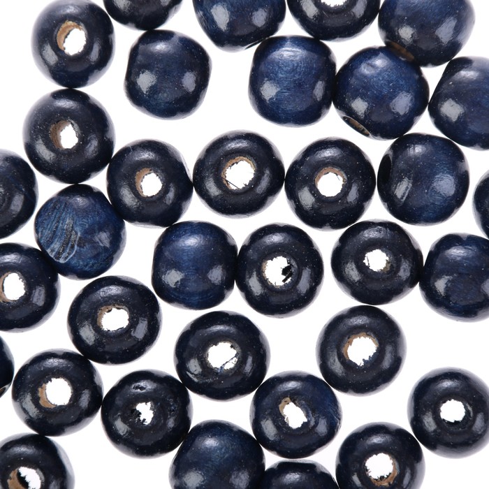 Набор бусин для творчества дерево "Тёмно-синий" 50 гр 1,4х1,5 см