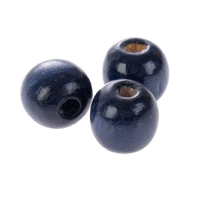 Набор бусин для творчества дерево "Тёмно-синий" 50 гр 1,4х1,5 см
