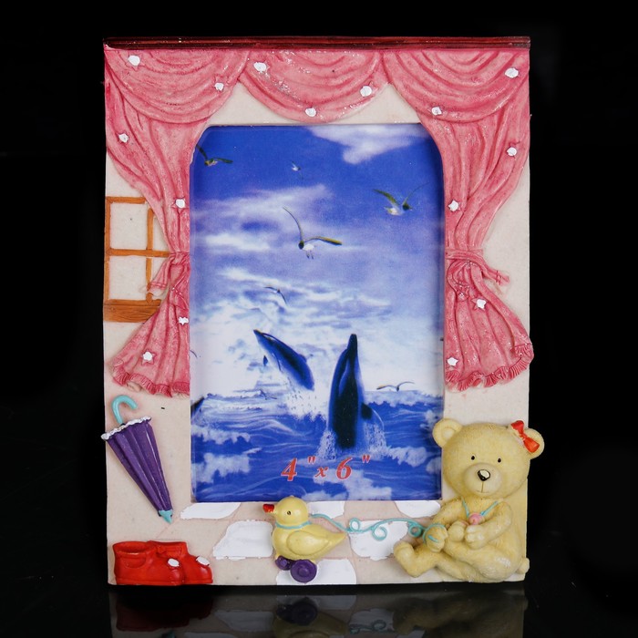 Фоторамка полистоун 10х15 см "Медвежонок в детской" МИКС 20х15 см