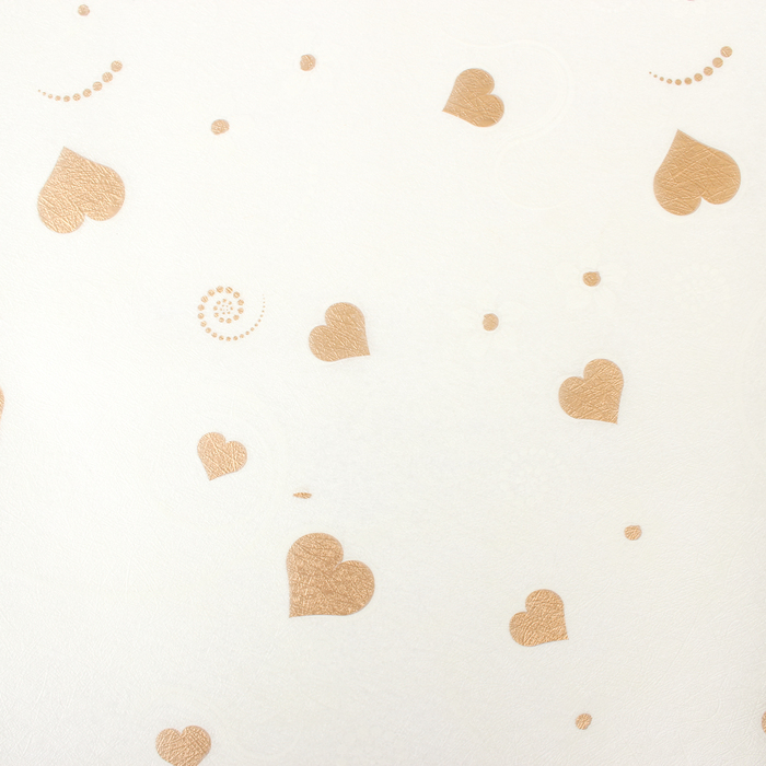 Фетр ламинированный "Золотые сердца", белый, 60 х 60 см