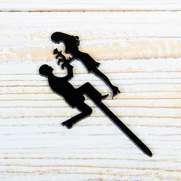 Набор топперов на пирожное "Признание", 8 шт, цвет черный