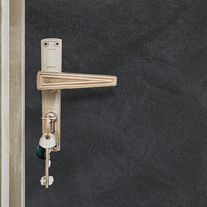 Комплект для обивки дверей, 110 × 200 см: иск.кожа, ватин 5 мм, гвозди, струна, серый, «Ватин»