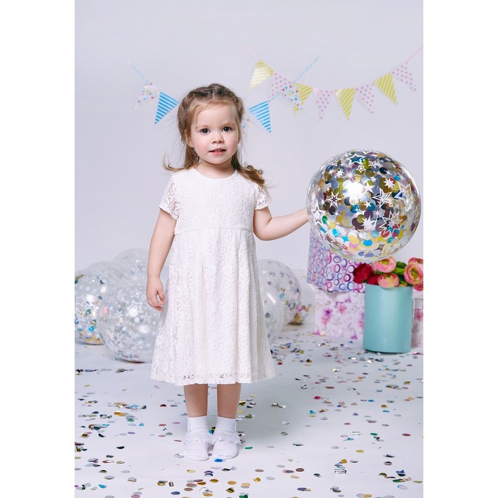 Платье нарядное для девочки, рост 80 см, цвет экрю