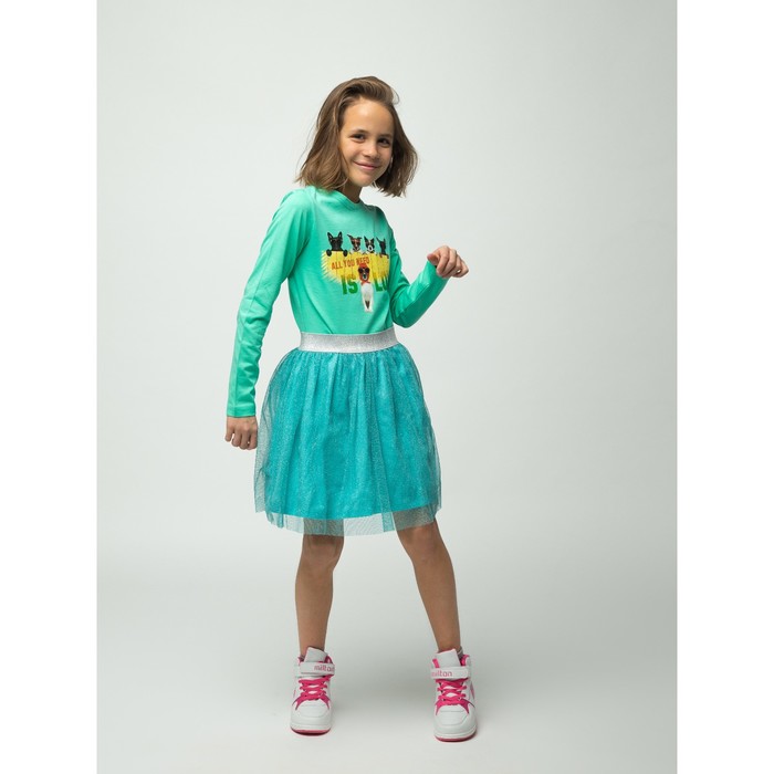 Юбка для девочки, рост 152 см, цвет бирюзовый