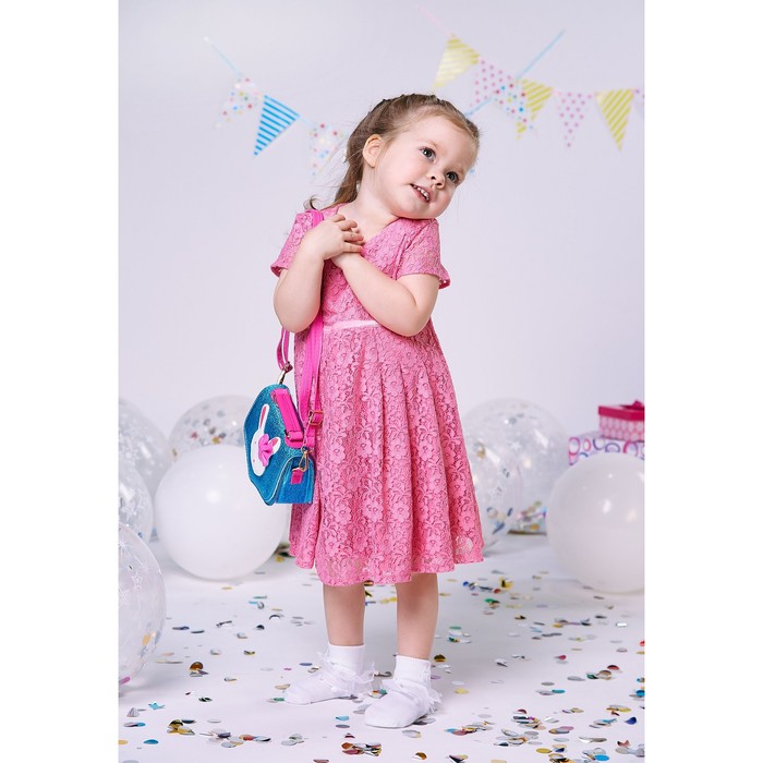 Платье нарядное для девочки, рост 86 см, цвет розовый