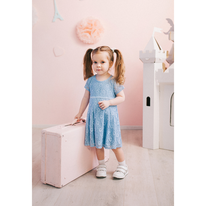 Платье нарядное для девочки, рост 98 см, цвет голубой