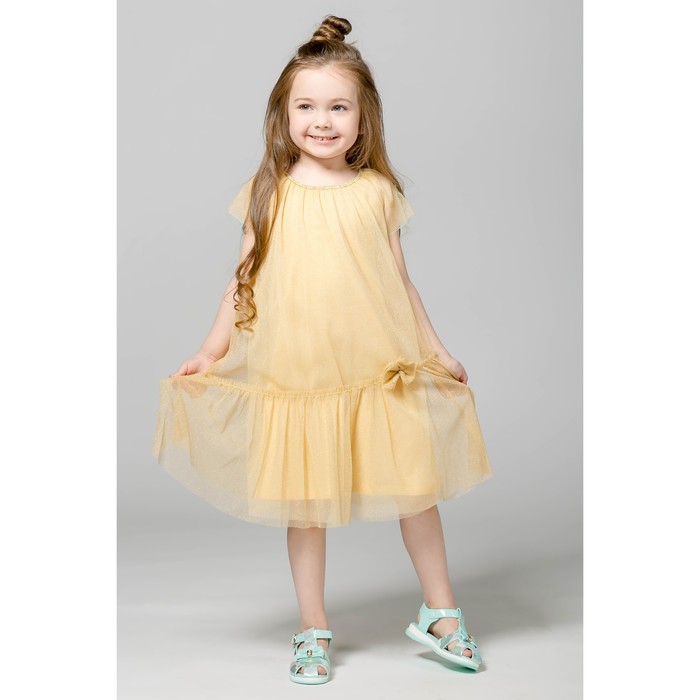 Платье для девочки, рост 110 см, цвет золотистый