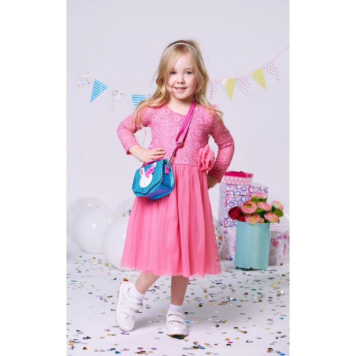 Платье нарядное для девочки, рост 110 см, цвет розовый