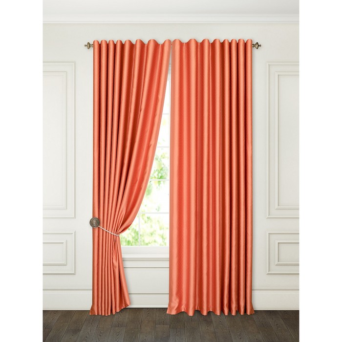Шторы «Аклина», размер 180х270 см-2 шт, цвет терракот