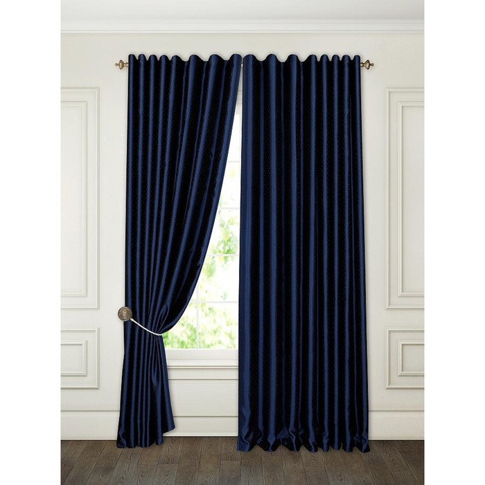 Шторы «Аклина», размер 180х270 см-2 шт, цвет тёмно-синий