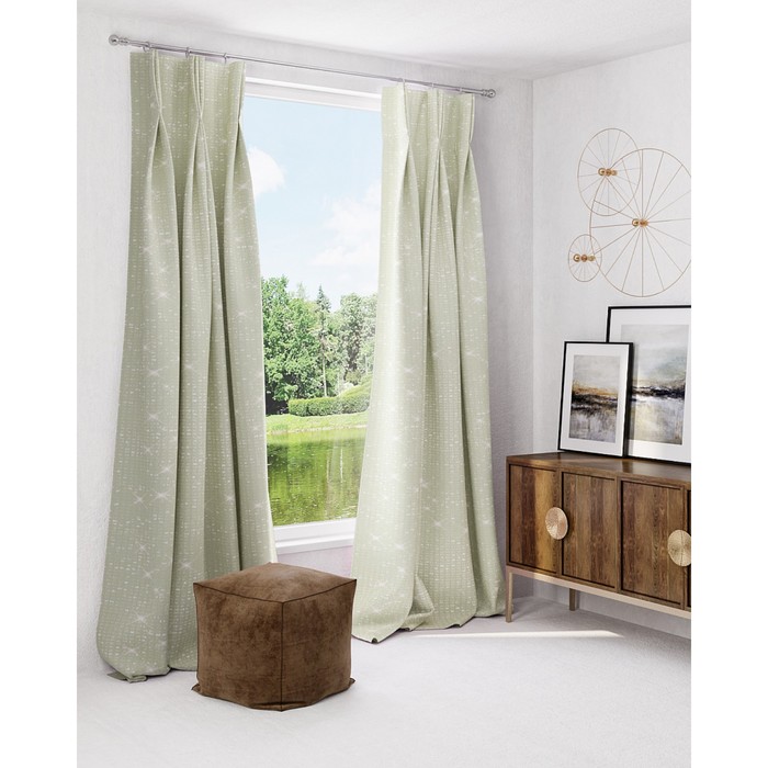 Шторы «Афелис», размер 150х260 см-2 шт. цвет фисташковый