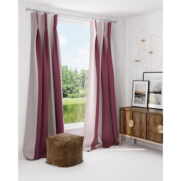 Шторы «Адетта», размер 150х260 см-2 шт. цвет красная слива