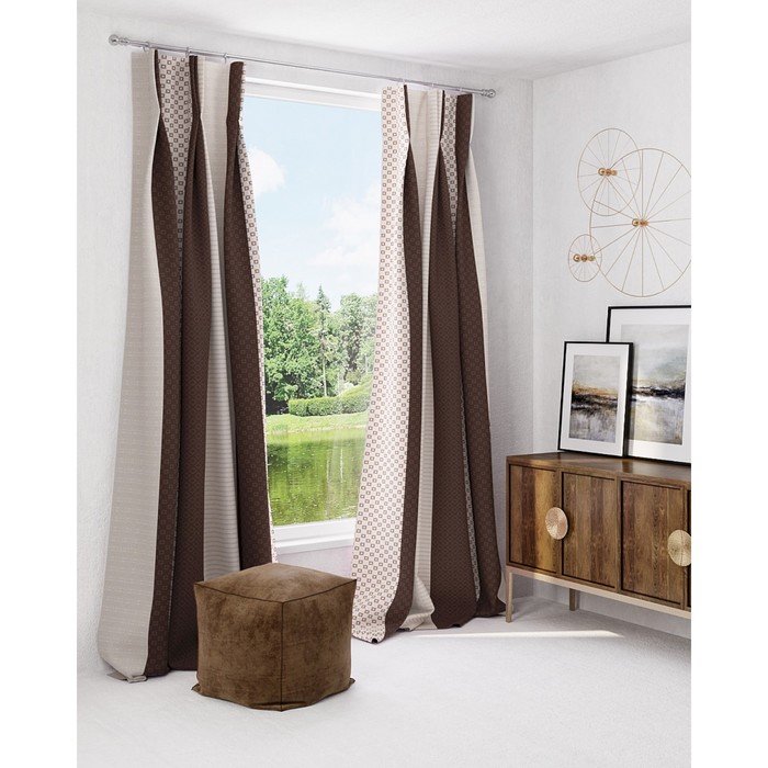 Шторы «Адетта», размер 150х260 см-2 шт. цвет тёмный шоколад