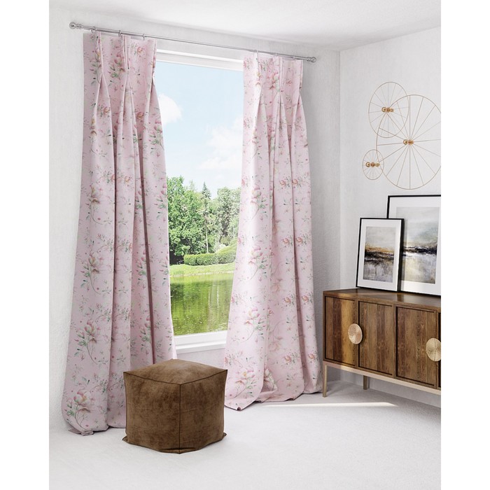 Шторы «Флоренс», размер 150х260 см-2 шт. цвет розовый