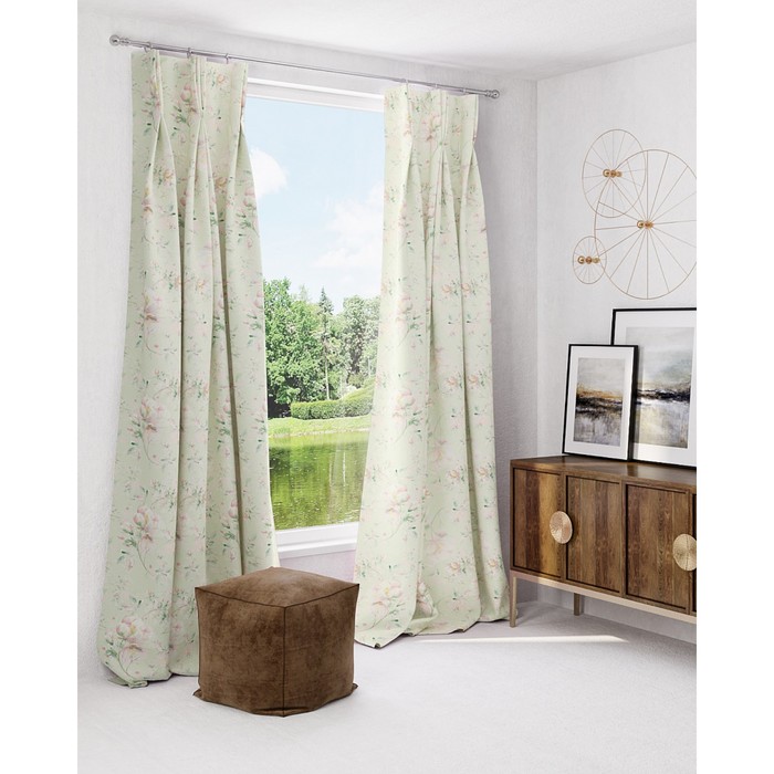 Шторы «Флоренс», размер 150х260 см-2 шт. цвет фисташковый