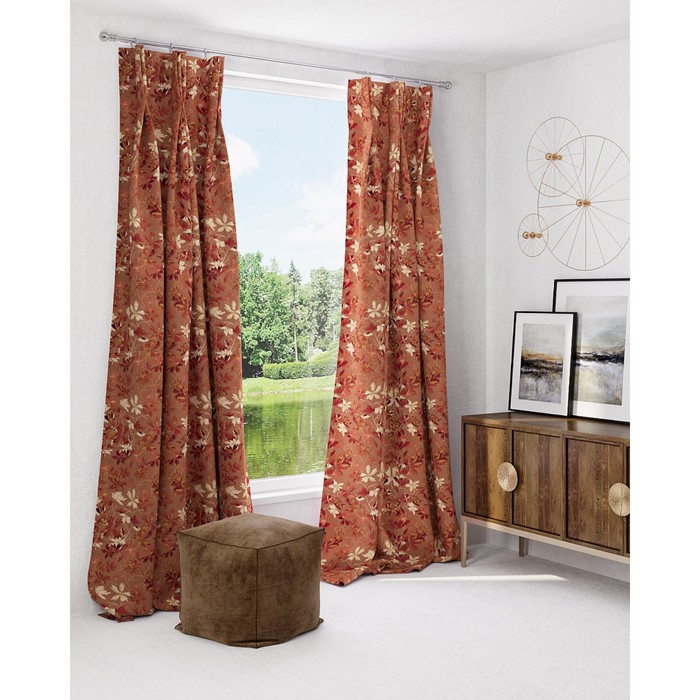 Шторы «Флоренс», размер 150х260 см-2 шт. цвет терракотовый