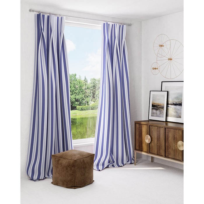 Шторы «Ральфела», размер 150х260 см-2 шт. цвет синий