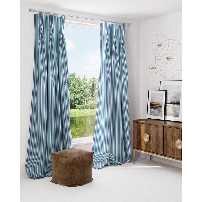 Шторы «Маркель», размер 150х260 см-2 шт. цвет бирюзовый