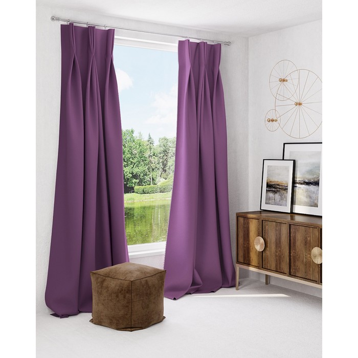 Шторы «Грейси», размер 150х260 см-2 шт, цвет фиолетовый